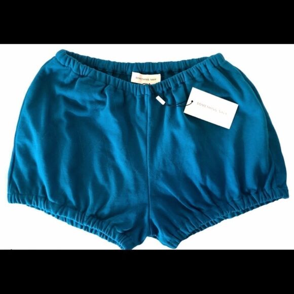 Something Navy True Teal Quilted Shorts - Picture 1 of 5